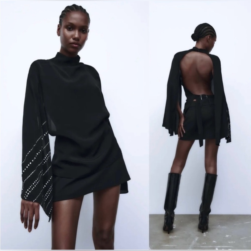 Zara jeweled sleeve top